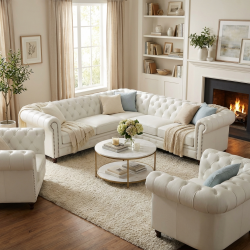 Sofa narożna w brązowej skórze naturalnej Sara 180x250 cm