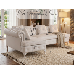 Sofa narożna w brązowej skórze naturalnej Sara 180x250 cm