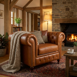 Kanapa Chesterfied Sara 190 w skórze naturalnej