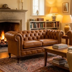 Kanapa Chesterfied Sara 190 w skórze naturalnej