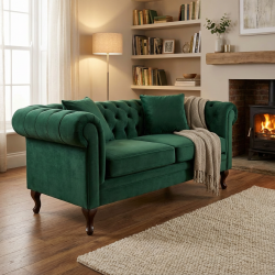 Chesterfield w butelkowej zieleni Sara 180