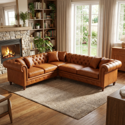 Pluszowa kanapa chesterfield Sara 250x170