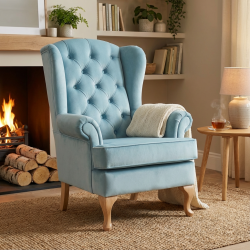 Skórzany fotel z wysokim oparciem Sara