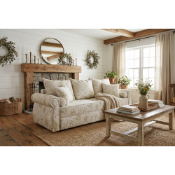 Angielska sofa z lnianym obiciem English Rose 240