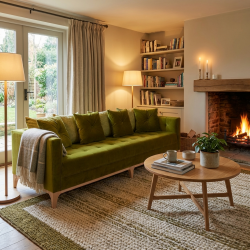 Berg 235 - pikowana sofa w kolorze butelkowej Berg 235 - pikowana sofa w kolorze butelkowej