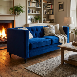 Donna 200 cm pikowana miękka sofa w pluszowej tkaninie