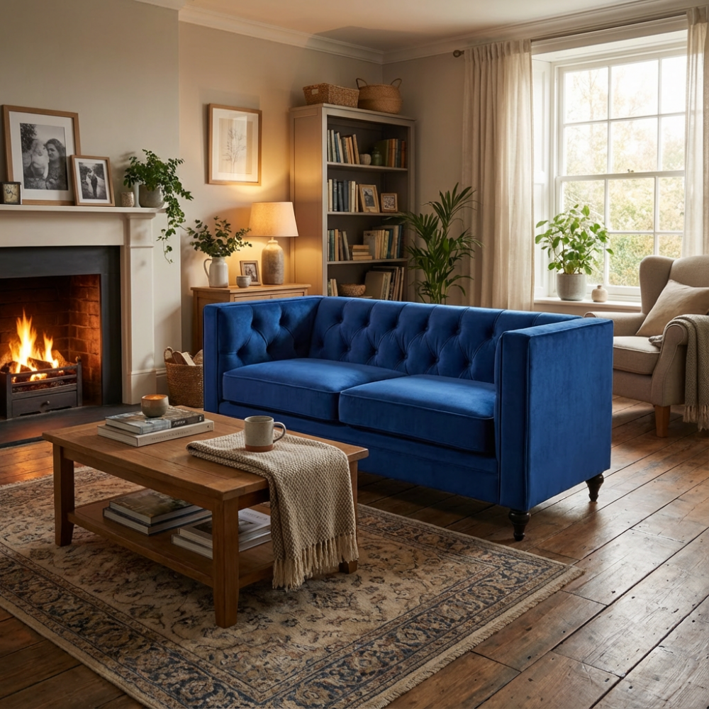 Donna 200 cm pikowana miękka sofa w pluszowej tkaninie