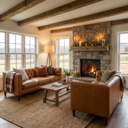 Zestaw 2 sof Donna 200 cm w skórze naturalnej