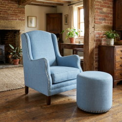 Alberto wąski fotel w skórze naturalnej