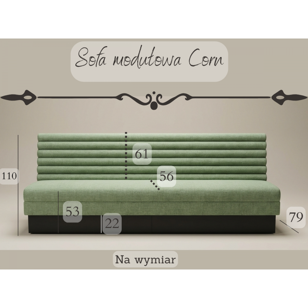 Loża Tapicerowana CORN 150 cm – Nowoczesna Sofa Modułowa do Restauracji i Kawiarni