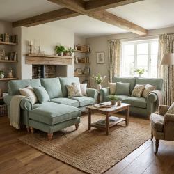 Sofa z szezlongiem Loana – elegancja w kolorze navy