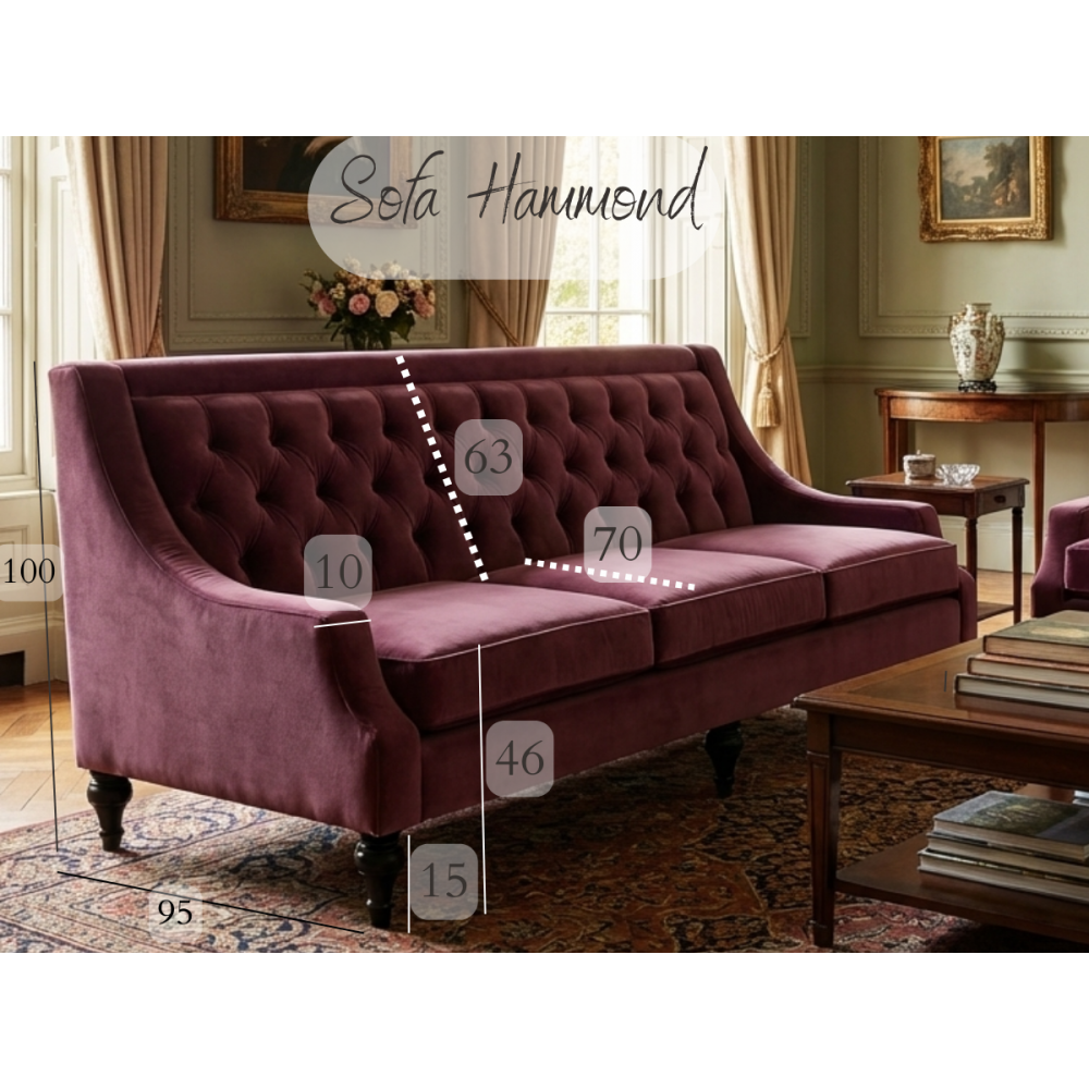 Sofa Hammond 230 – Królewska Szerokość i Mistrzowskie Pikowanie