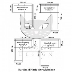 Narożnik w stylu prowansalskim - Marie 230x250 cm/FS