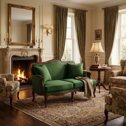 Sofa Cloe 140 – Elegancja w Stylu Ludwikowskim z Nutą Przytulności