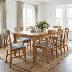 Stół dębowy Montreal 100x240 i krzesła Mary – Serce Twojej Jadalni