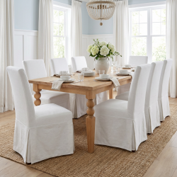 Stół Margo z litego drewna dębowego 100x200 cm oraz krzesła Adriatic – Elegancja w Stylu Hamptons