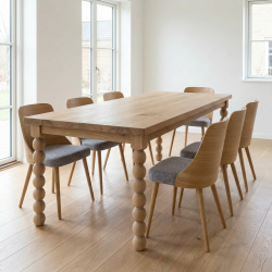 Stół dębowy 100x250 Marra i 6 krzeseł dębowych Oslo – Nowoczesne Serce Domu