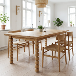 Stół dębowy 100x250 Marra i 6 krzeseł dębowych Oslo – Nowoczesne Serce Domu