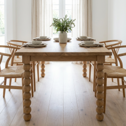 Stół dębowy Marra 240x100 i krzesła dębowe Lore – Nowoczesna Harmonia w Twoim Domu