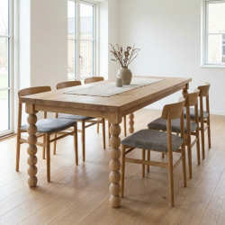 Stół dębowy Marra 240x100 i krzesła dębowe Lore – Nowoczesna Harmonia w Twoim Domu