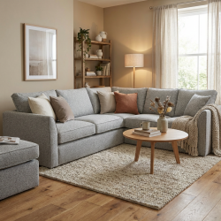 Narożnik Mare 210x230 cm – Nowoczesny narożnik w grubej plecionce, melanżowa tkanina Drop Narożnik Mare 210x230 cm – Nowoczesny narożnik w grubej plecionce, melanżowa tkanina Drop