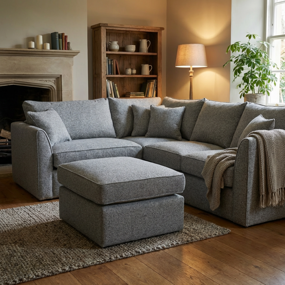 Narożnik Mare – Luksusowy narożnik w kwiaty na ciemnym tle, styl Vintage Cottage