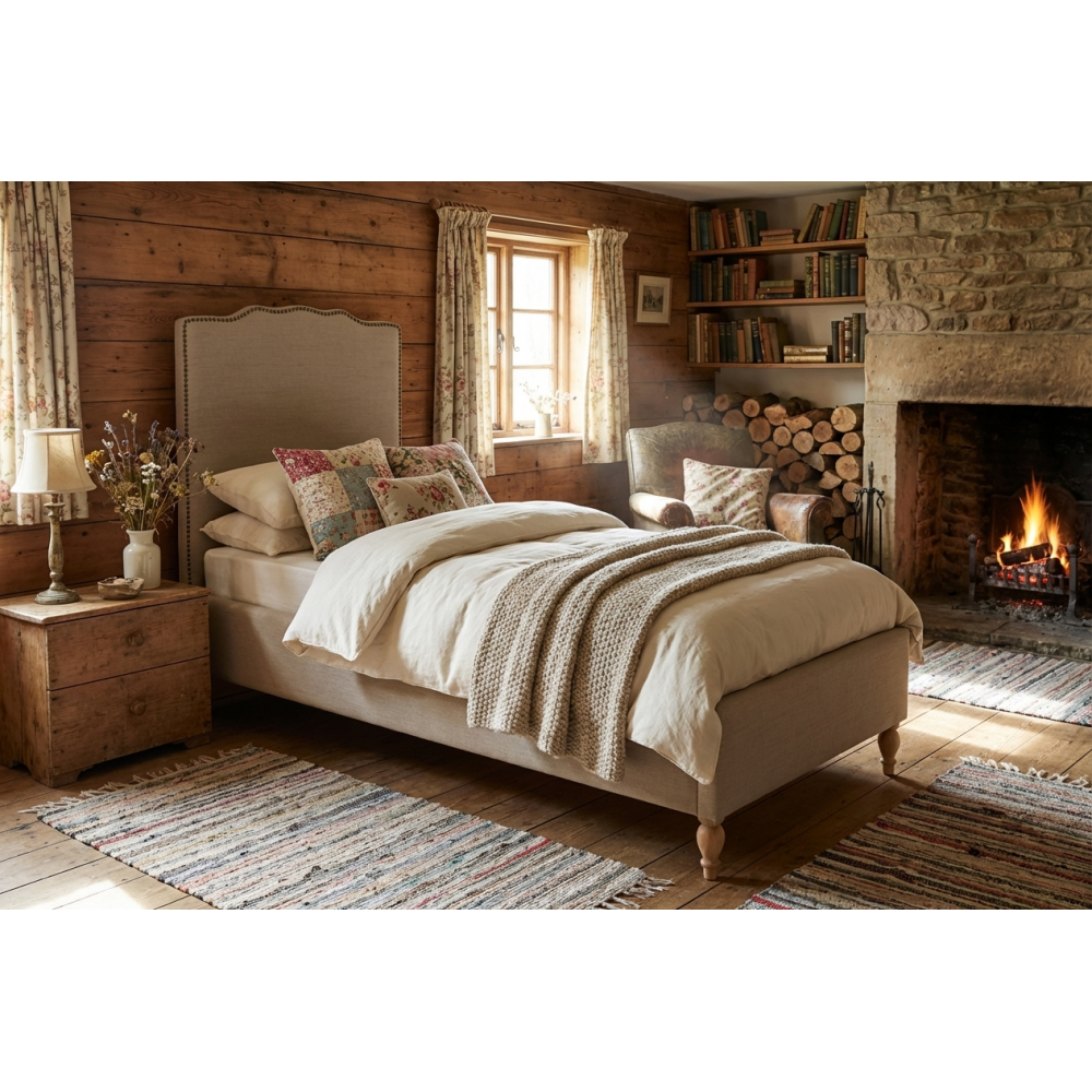 Łóżko Italy – Królewski Odpoczynek w Lnianej Oprawie