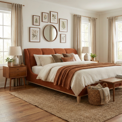 Łóżko Sonata – ciepło terakoty w nowoczesnym wydaniu