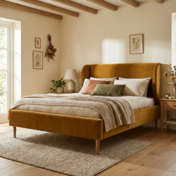 Łóżko Frou Frou – aksamitne ciepło w rustykalnym sercu domu