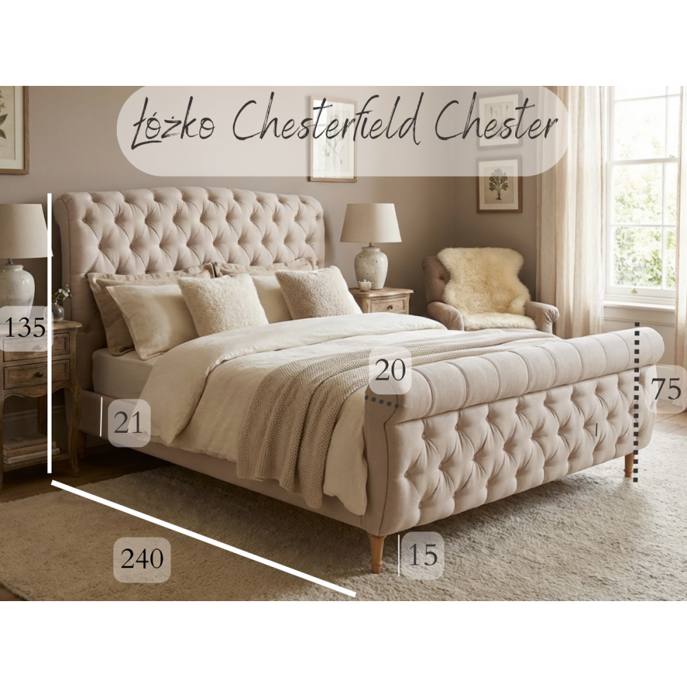 Łóżko Chester – odrobina luksusu w kolorze kojącej szałwii