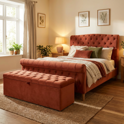 Królewski komplet wypoczynkowy – łóżko Chester ze skrzynią