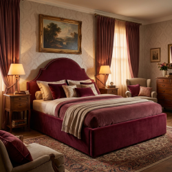 Łóżko Sisi – królewski odpoczynek w welurowej oprawie