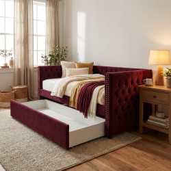 Łóżko Rubin – elegancja glamour i sprytny schowek w jednym