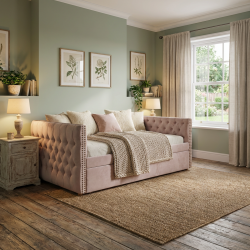 Łóżko Rubin – elegancja glamour i sprytny schowek w jednym