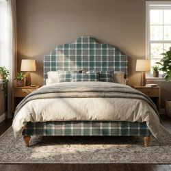 Łóżko Romantico – sielska elegancja w kratkę