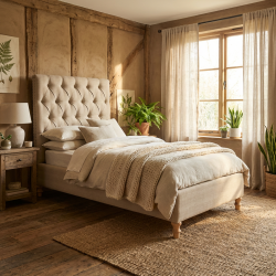 Juan pikowane łóżko w stylu hampton