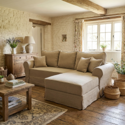 Flower 240x175 lniany narożnik z funkcją spania i pokrowcem