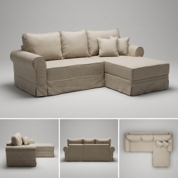 Sofa Flower – rustykalny urok i lniana naturalność