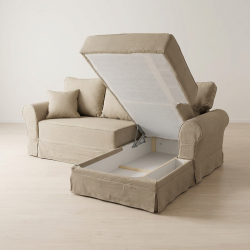 Sofa Flower – rustykalny urok i lniana naturalność