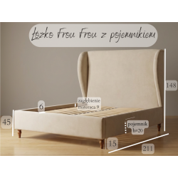 Zestaw Frou Frou – łóżko w kratę ze skrzynią – sielska harmonia