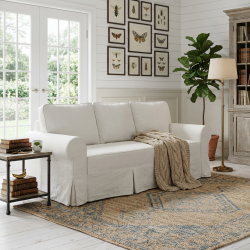 Rozkładana sofa Marie – lniana świeżość i nieskazitelna biel