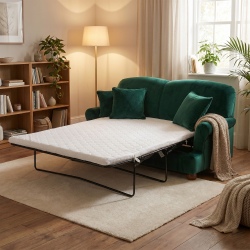 Welurowa sofa rozkładana Paxton 160 cm z funkcją spania w kolorze butelkowej zieleni Welurowa sofa rozkładana Paxton 160 cm z funkcją spania w kolorze butelkowej zieleni