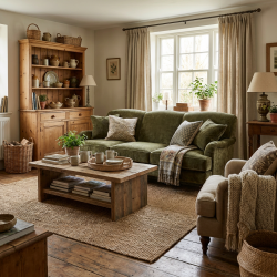 Paxton 240 oliwkowa pluszowa sofa