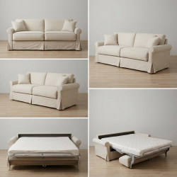 Trzyosobowa sofa Hilton 215 cm z włoską funkcją spania w stylu Hamptons