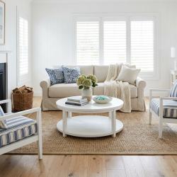 Trzyosobowa sofa Hilton 215 cm z włoską funkcją spania w stylu Hamptons