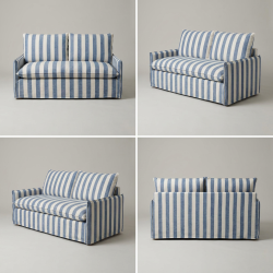 Klasyczna sofa rozkładana Como 180 cm z włoską funkcją spania w kolorze błękitnym
