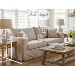 Sofa Vesper 135 cm ściągany pokrowiec oliwkowy welur | meblefox.com