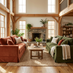 Sofa Vesper 135 cm ściągany pokrowiec oliwkowy welur | meblefox.com