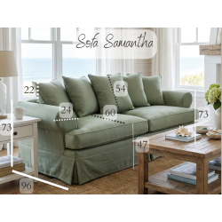 Oliwkowy narożnik ze zdejmowanym pokrowcem Samantha w stylu cottage i Hamptons