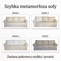 Wymienne pokrowce na sofę Samantha 200 cm – szybka metamorfoza i łatwa zmiana obicia